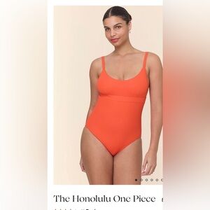 Andie Swim Honolulu one piece swimsuit size L vermilion